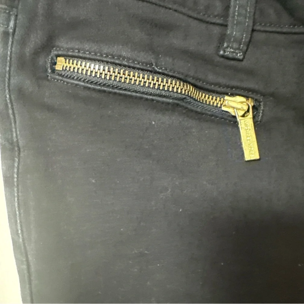 Michael Kors Black Skinny Pants with Gold Hardware